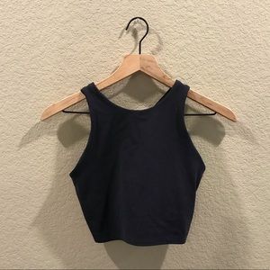 Navy Athleta tight crop top